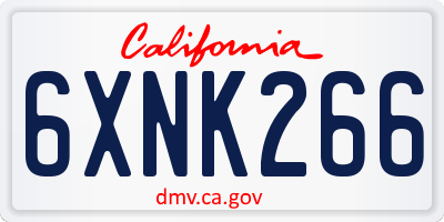 CA license plate 6XNK266