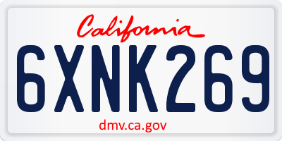 CA license plate 6XNK269