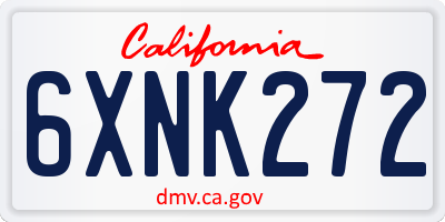 CA license plate 6XNK272