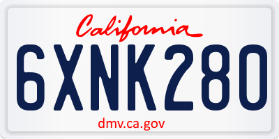 CA license plate 6XNK280