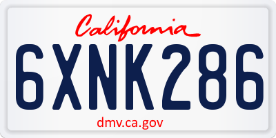 CA license plate 6XNK286