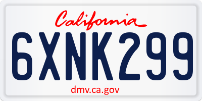 CA license plate 6XNK299