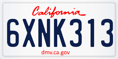 CA license plate 6XNK313