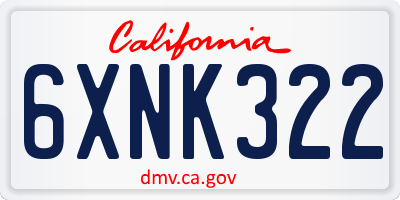 CA license plate 6XNK322