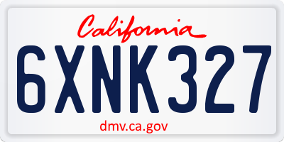 CA license plate 6XNK327