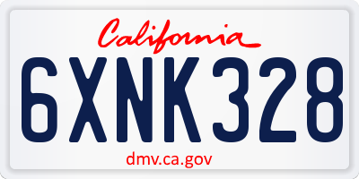 CA license plate 6XNK328