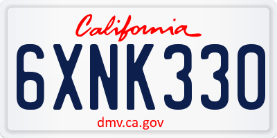 CA license plate 6XNK330
