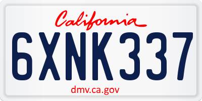 CA license plate 6XNK337