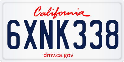 CA license plate 6XNK338
