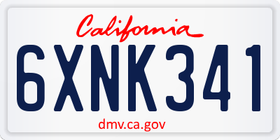 CA license plate 6XNK341
