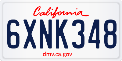 CA license plate 6XNK348