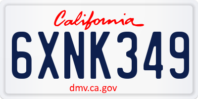 CA license plate 6XNK349
