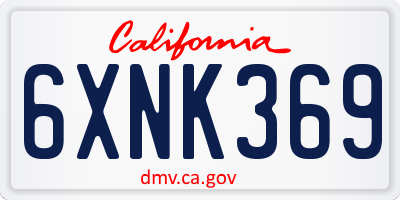 CA license plate 6XNK369