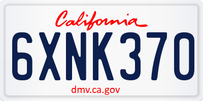 CA license plate 6XNK370