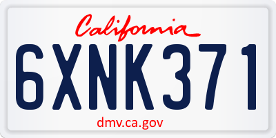 CA license plate 6XNK371