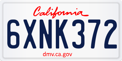 CA license plate 6XNK372