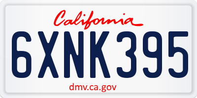 CA license plate 6XNK395