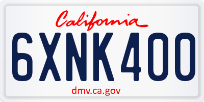 CA license plate 6XNK400