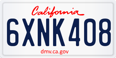 CA license plate 6XNK408