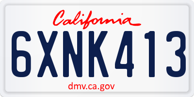 CA license plate 6XNK413