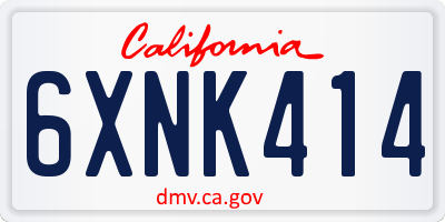 CA license plate 6XNK414