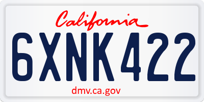 CA license plate 6XNK422