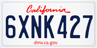 CA license plate 6XNK427