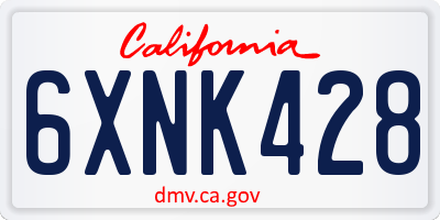 CA license plate 6XNK428
