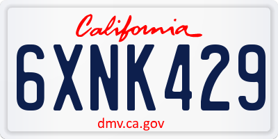 CA license plate 6XNK429