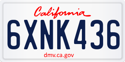 CA license plate 6XNK436
