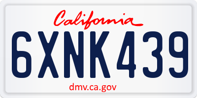 CA license plate 6XNK439
