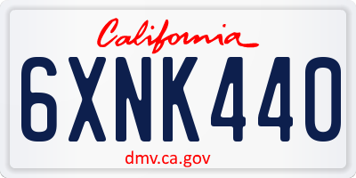 CA license plate 6XNK440