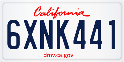 CA license plate 6XNK441