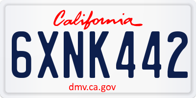CA license plate 6XNK442