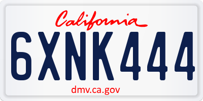 CA license plate 6XNK444