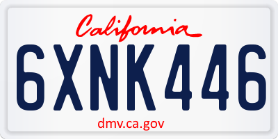 CA license plate 6XNK446