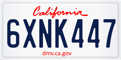 CA license plate 6XNK447