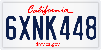CA license plate 6XNK448