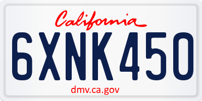 CA license plate 6XNK450