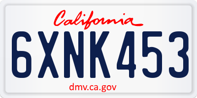 CA license plate 6XNK453