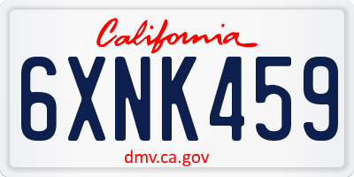CA license plate 6XNK459