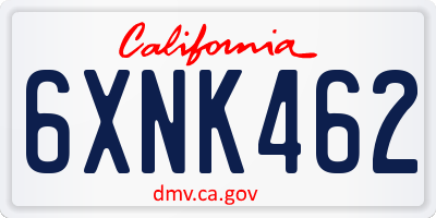 CA license plate 6XNK462