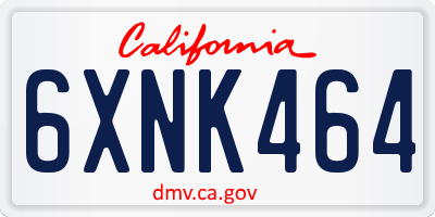 CA license plate 6XNK464
