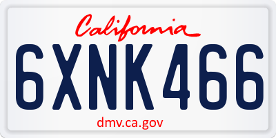 CA license plate 6XNK466