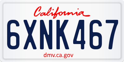 CA license plate 6XNK467