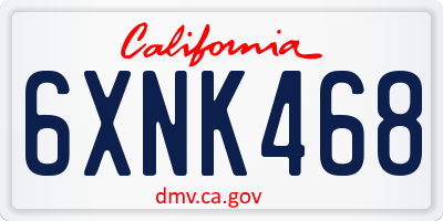 CA license plate 6XNK468
