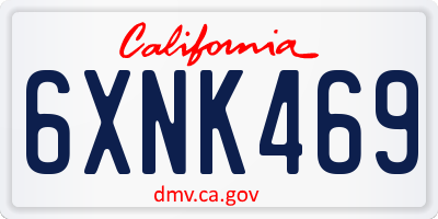 CA license plate 6XNK469