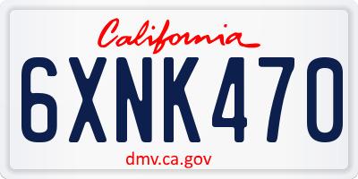 CA license plate 6XNK470