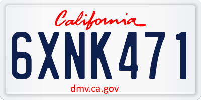 CA license plate 6XNK471