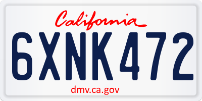 CA license plate 6XNK472